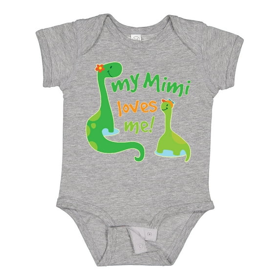 Inktastic My Mimi Loves Me Grandson Dinosaur Boys Baby Bodysuit