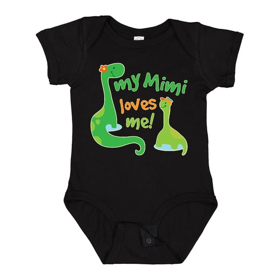 Inktastic My Mimi Loves Me Grandson Dinosaur Boys Baby Bodysuit