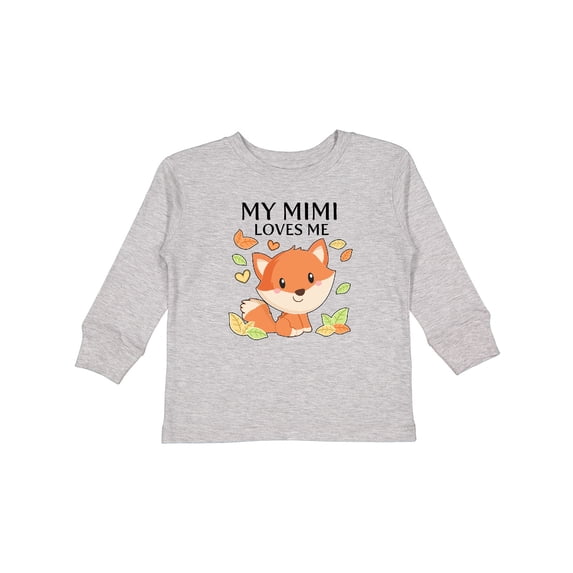 Inktastic My Mimi Loves Me Little Fox Boys or Girls Long Sleeve Toddler T-Shirt