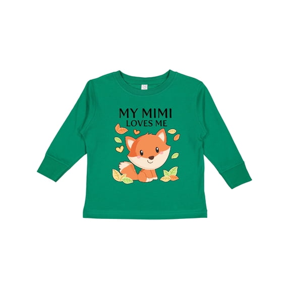 Inktastic My Mimi Loves Me Little Fox Boys or Girls Long Sleeve Toddler T-Shirt