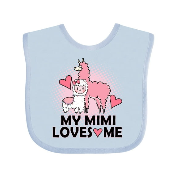 Inktastic My Mimi Loves Me Llama Girls Baby Bib