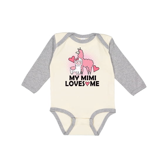 Inktastic My Mimi Loves Me Llama Girls Long Sleeve Baby Bodysuit