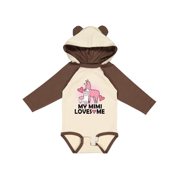 Inktastic My Mimi Loves Me Llama Girls Long Sleeve Baby Bodysuit
