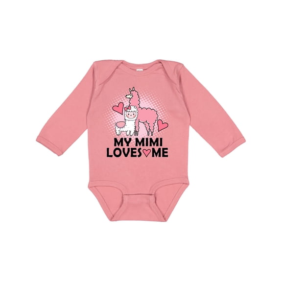 Inktastic My Mimi Loves Me Llama Girls Long Sleeve Baby Bodysuit
