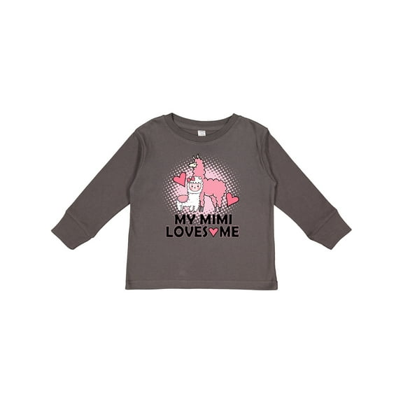 Inktastic My Mimi Loves Me Llama Girls Long Sleeve Toddler T-Shirt