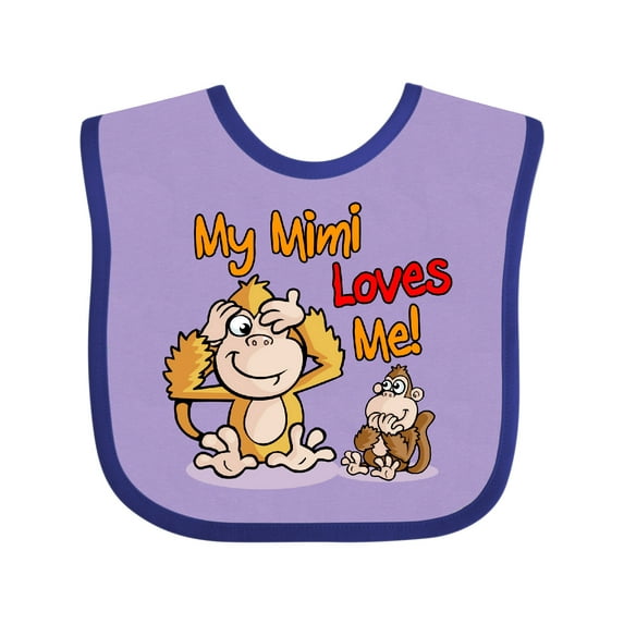Inktastic My Mimi Loves Me Monkey Boys or Girls Baby Bib