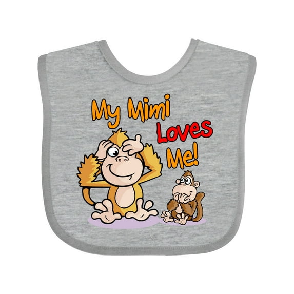 Inktastic My Mimi Loves Me Monkey Boys or Girls Baby Bib