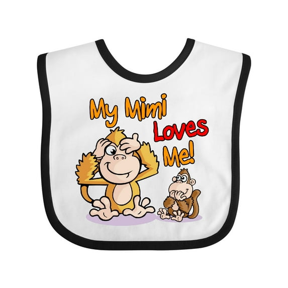 Inktastic My Mimi Loves Me Monkey Boys or Girls Baby Bib