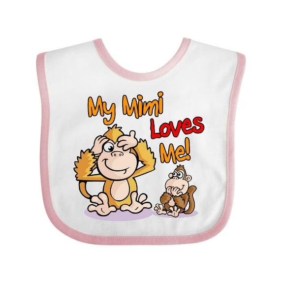 Inktastic My Mimi Loves Me Monkey Boys or Girls Baby Bib