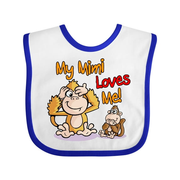 Inktastic My Mimi Loves Me Monkey Boys or Girls Baby Bib