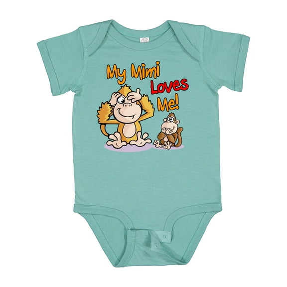 Inktastic My Mimi Loves Me Monkey Boys or Girls Baby Bodysuit