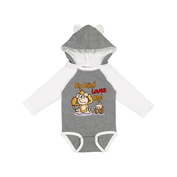 Inktastic My Mimi Loves Me Monkey Boys or Girls Long Sleeve Baby Bodysuit
