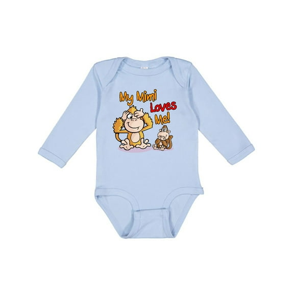 Inktastic My Mimi Loves Me Monkey Boys or Girls Long Sleeve Baby Bodysuit