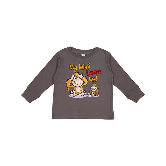 Inktastic My Mimi Loves Me Monkey Boys or Girls Long Sleeve Toddler T-Shirt