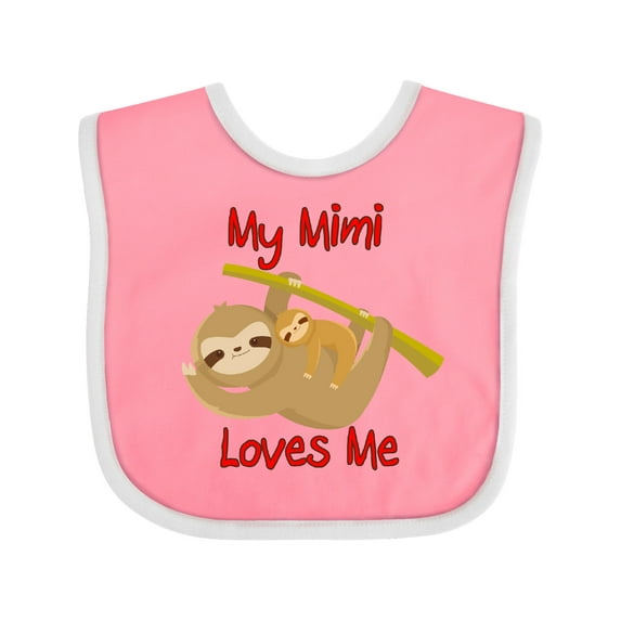 Inktastic My Mimi Loves Me Sloth Boys or Girls Baby Bib