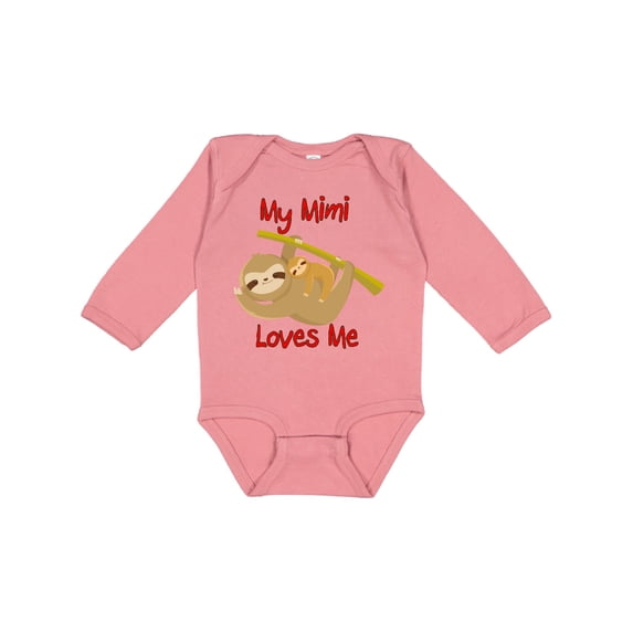 Inktastic My Mimi Loves Me Sloth Boys or Girls Long Sleeve Baby Bodysuit