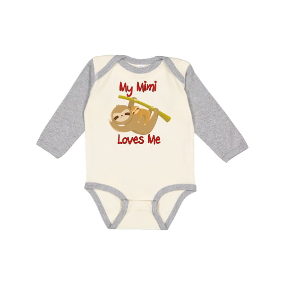 Inktastic My Mimi Loves Me Sloth Boys or Girls Long Sleeve Baby Bodysuit