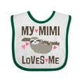 thumbnail image 1 of Inktastic My Mimi Loves Me Sloth Girls Baby Bib, 1 of 4