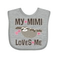thumbnail image 1 of Inktastic My Mimi Loves Me Sloth Girls Baby Bib, 1 of 4