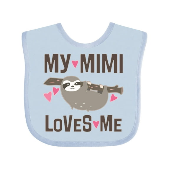 Inktastic My Mimi Loves Me Sloth Girls Baby Bib