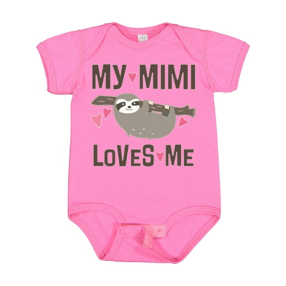 Inktastic My Mimi Loves Me Sloth Girls Baby Bodysuit