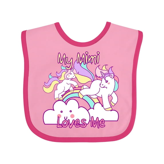 Inktastic My Mimi Loves Me Unicorn Girls Baby Bib
