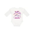thumbnail image 1 of Inktastic My Mimi Loves Me Unicorn Girls Long Sleeve Baby Bodysuit, 1 of 5