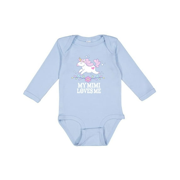 Inktastic My Mimi Loves Me Unicorn Girls Long Sleeve Baby Bodysuit