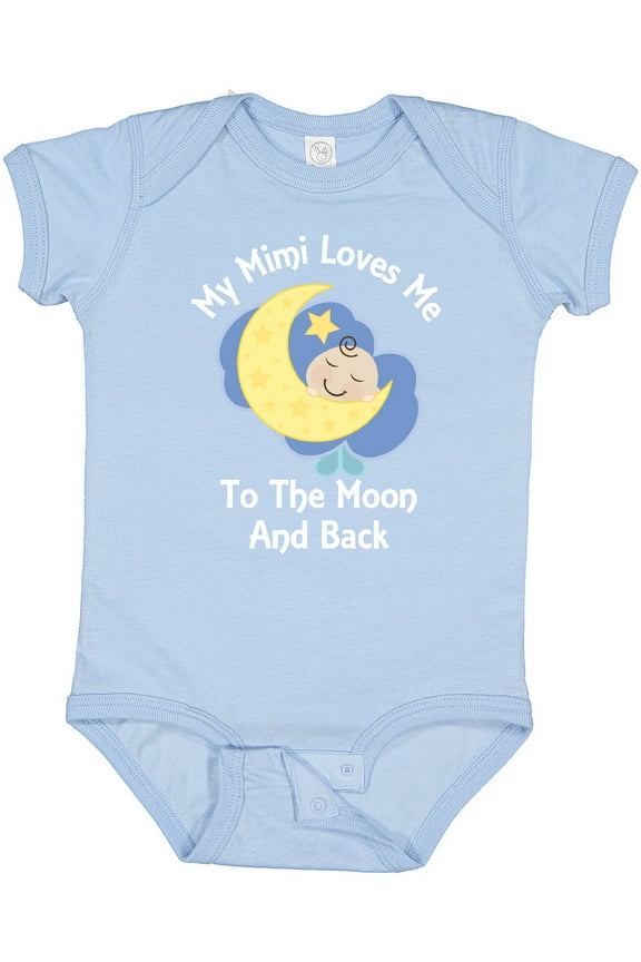 My Mimi Loves Me to the Moon and Back Boys or Girls Baby Bodysuit