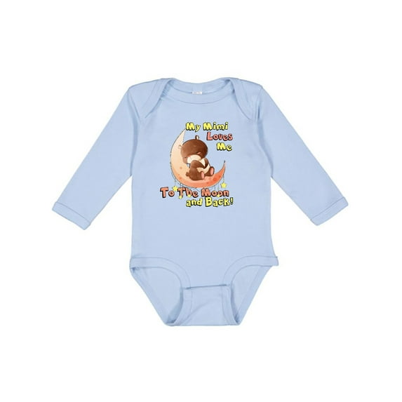 Inktastic My Mimi Loves Me to the Moon and Back Boys or Girls Long Sleeve Baby Bodysuit
