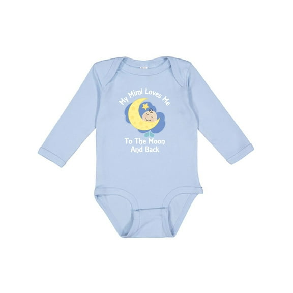 Inktastic My Mimi Loves Me to the Moon and Back Boys or Girls Long Sleeve Baby Bodysuit
