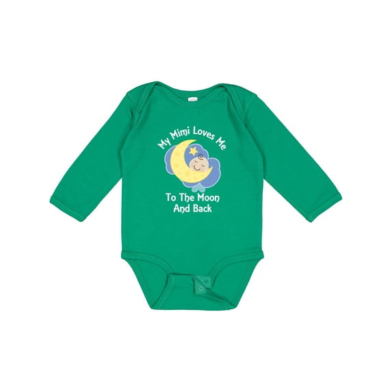 Inktastic My Mimi Loves Me to the Moon and Back Boys or Girls Long Sleeve Baby Bodysuit