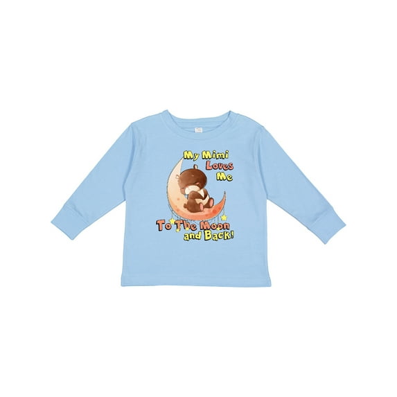 Inktastic My Mimi Loves Me to the Moon and Back Boys or Girls Long Sleeve Toddler T-Shirt
