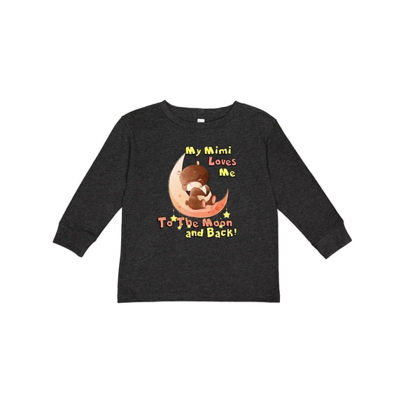 Inktastic My Mimi Loves Me to the Moon and Back Boys or Girls Long Sleeve Toddler T-Shirt