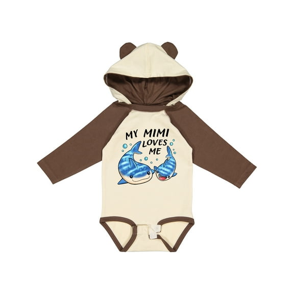 Inktastic My Mimi Loves Me- whale shark Boys or Girls Long Sleeve Baby Bodysuit