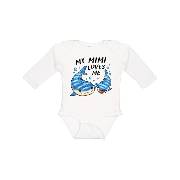 Inktastic My Mimi Loves Me- whale shark Boys or Girls Long Sleeve Baby Bodysuit