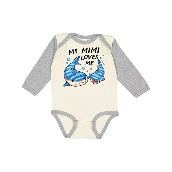 Inktastic My Mimi Loves Me- whale shark Boys or Girls Long Sleeve Baby Bodysuit