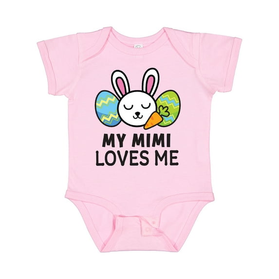 Inktastic My Mimi Loves Me with Bunny and Easter Eggs Boys or Girls Baby Bodysuit