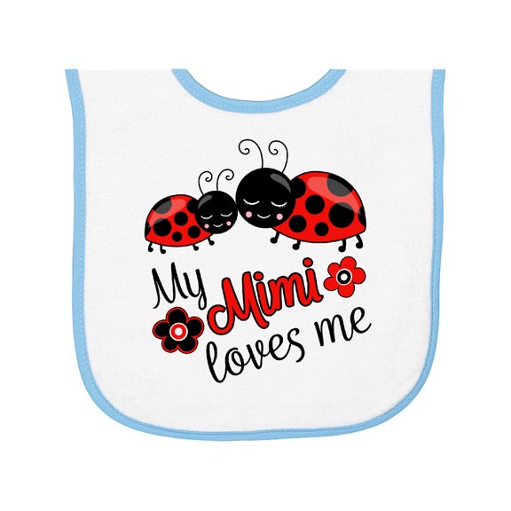 Inktastic My Mimi Loves Me with Cute Ladybugs Baby Terry Cloth Bib