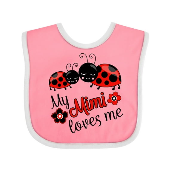 Inktastic My Mimi Loves Me with Cute Ladybugs Boys or Girls Baby Bib