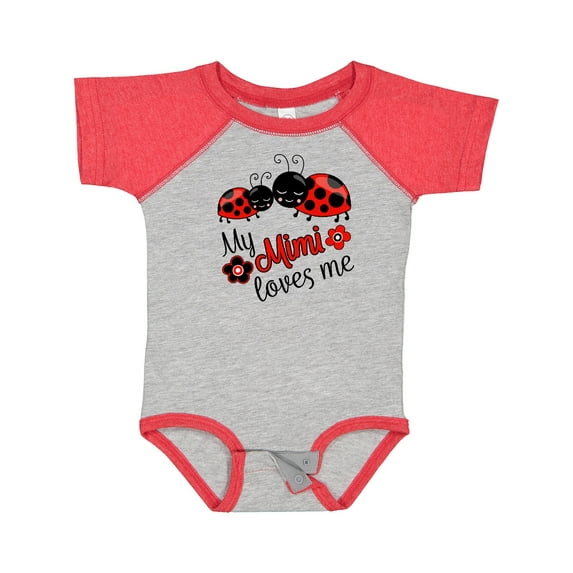 Inktastic My Mimi Loves Me with Cute Ladybugs Boys or Girls Baby Bodysuit