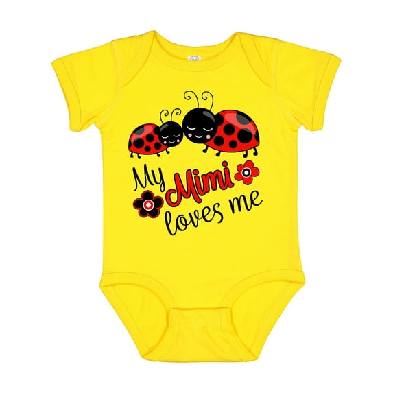 Inktastic My Mimi Loves Me with Cute Ladybugs Boys or Girls Baby Bodysuit