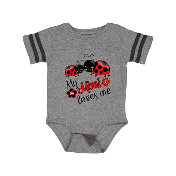 Inktastic My Mimi Loves Me with Cute Ladybugs Boys or Girls Baby Bodysuit