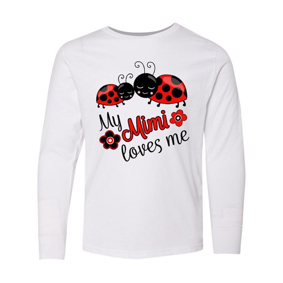 Inktastic My Mimi Loves Me with Cute Ladybugs Long Sleeve Youth T-Shirt