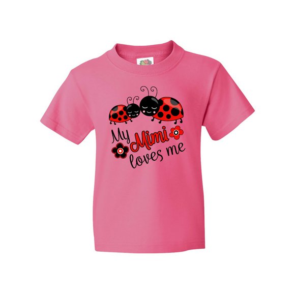Inktastic My Mimi Loves Me with Cute Ladybugs Youth T-Shirt