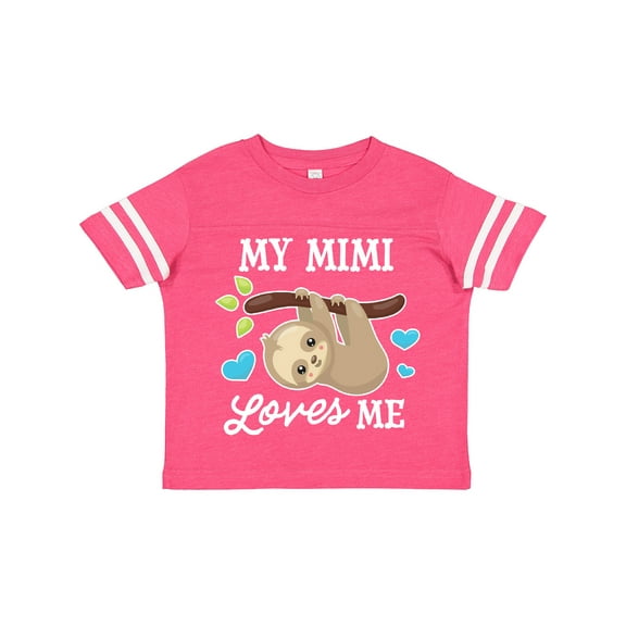 Inktastic My Mimi Loves Me with Sloth and Hearts Boys or Girls Toddler T-Shirt