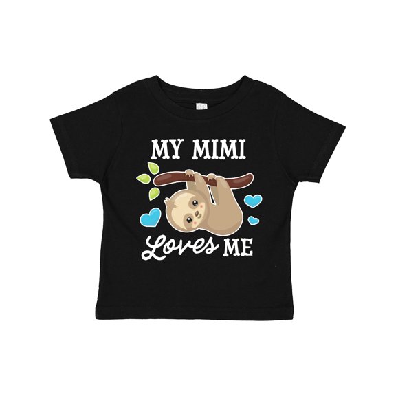 Inktastic My Mimi Loves Me with Sloth and Hearts Boys or Girls Toddler T-Shirt