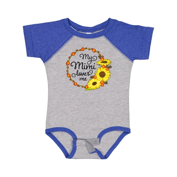 Inktastic My Mimi Loves Me with Sunflower Wreath Boys or Girls Baby Bodysuit