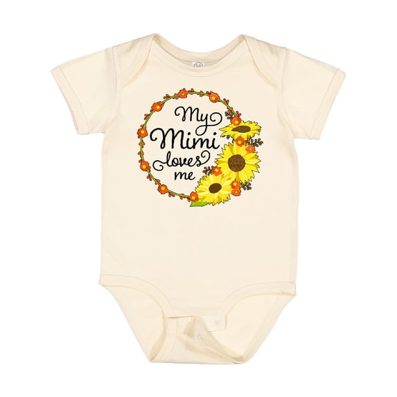 Inktastic My Mimi Loves Me with Sunflower Wreath Boys or Girls Baby Bodysuit