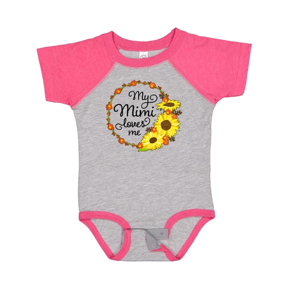 Inktastic My Mimi Loves Me with Sunflower Wreath Boys or Girls Baby Bodysuit